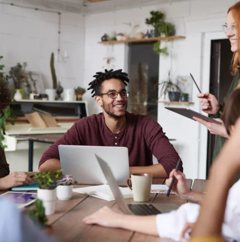 A team on a video call